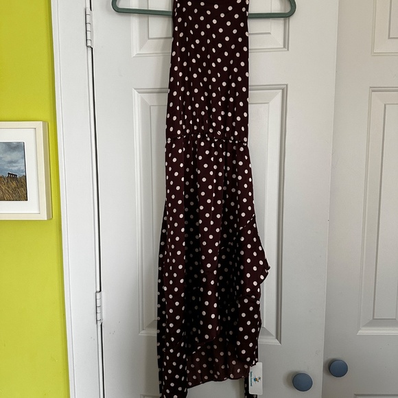 Brown & White Pokadot Dress  – Flowy & Feminine – Size Small NWT - Picture 3 of 5